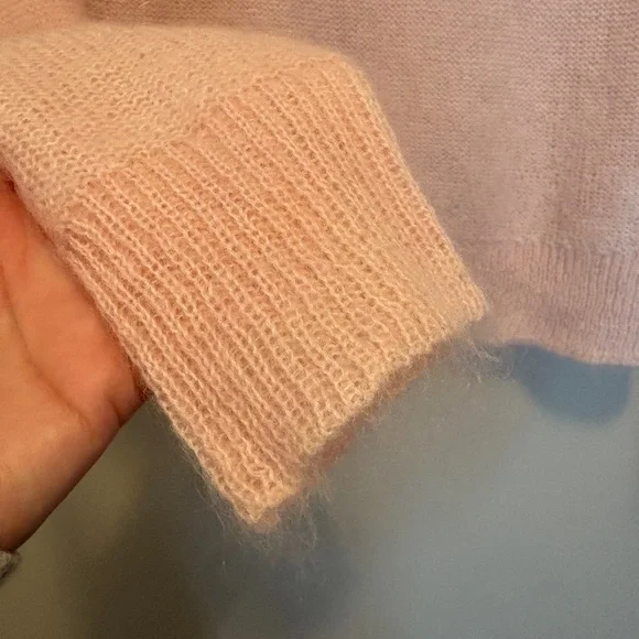 Banana Republic Pink Large Women's Sweater Top Mohair Wool Pastel Office Casual - Picture 7 of 12